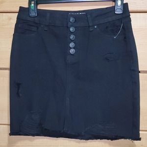 Black Denim Skirt